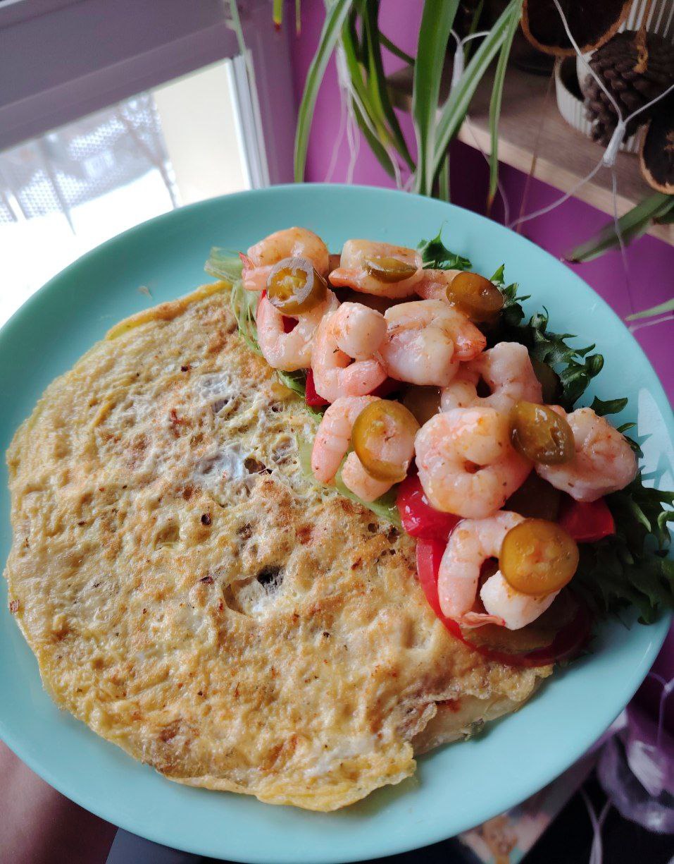 Лепешка Роти с креветками