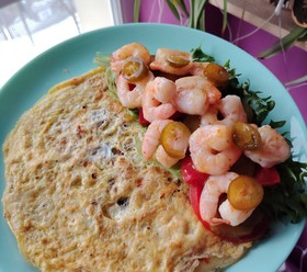 Лепешка Роти с креветками