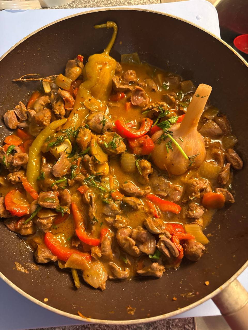 Куриные потрошка в Азитском стиле