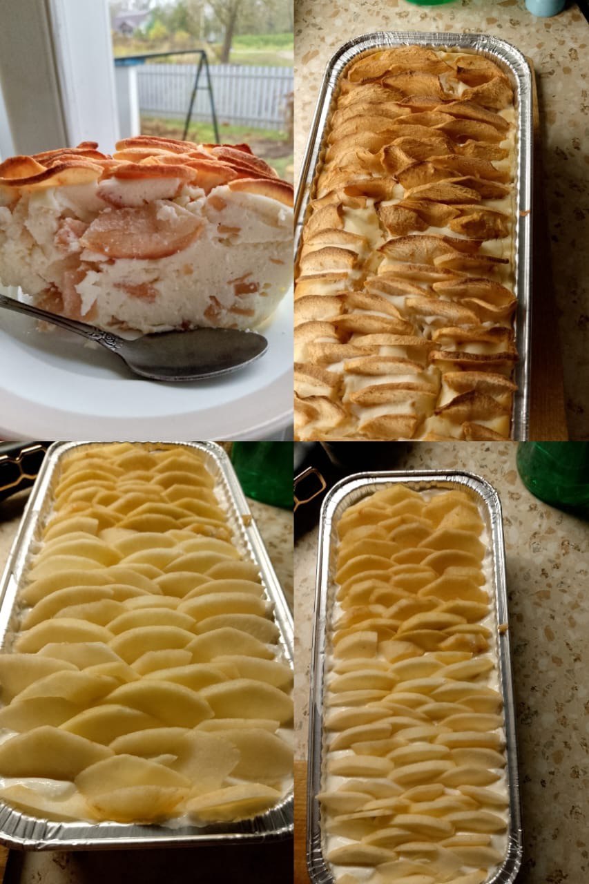 Творожная запеканка с яблоками