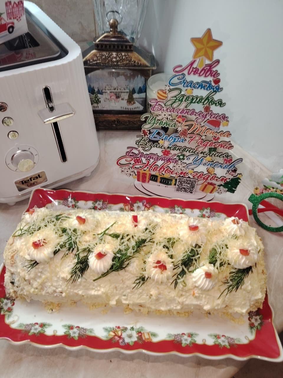 Мимоза рулетом