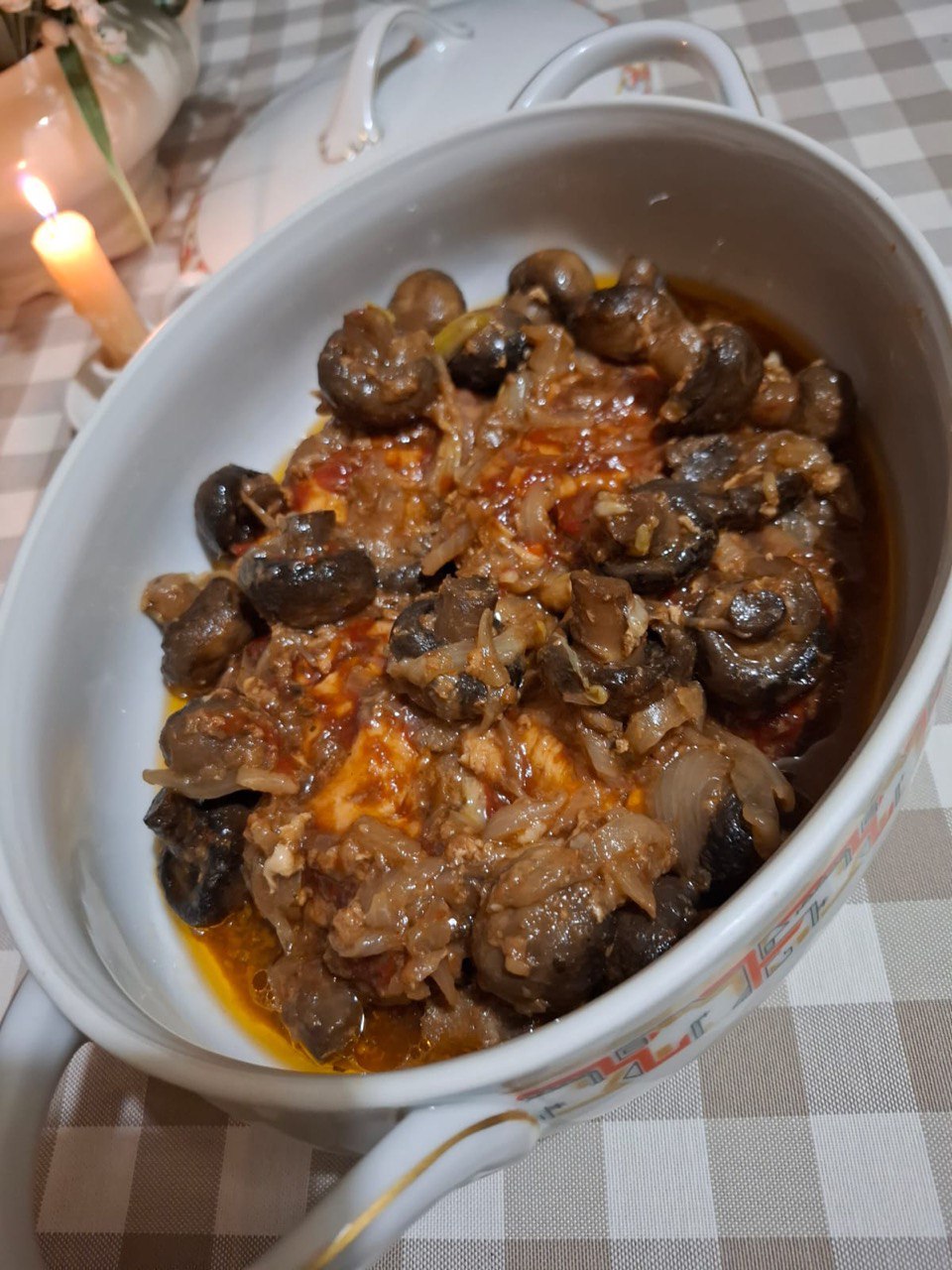 Куриная грудка BBQ с грибами