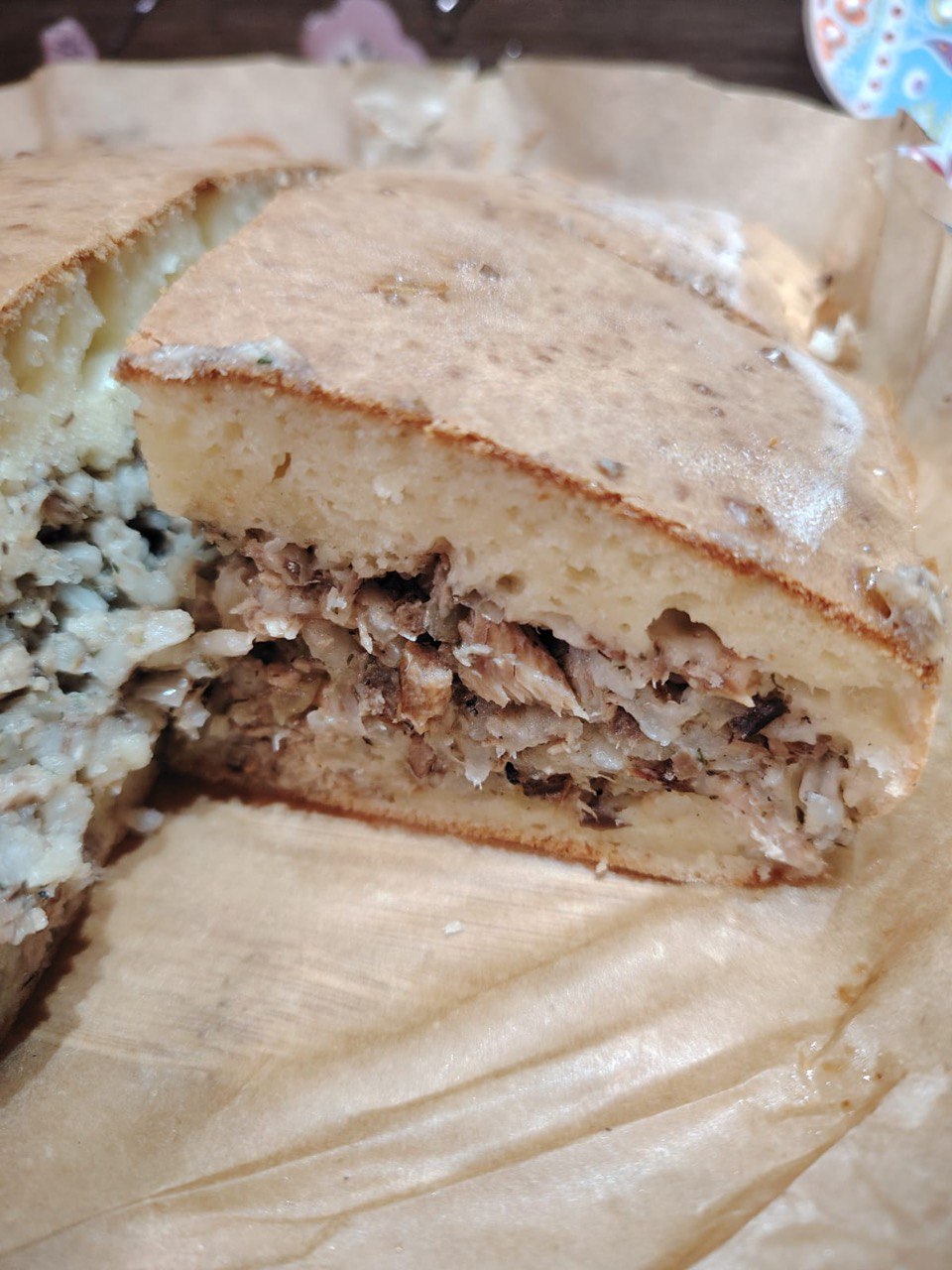 Заливной пирог с рыбой