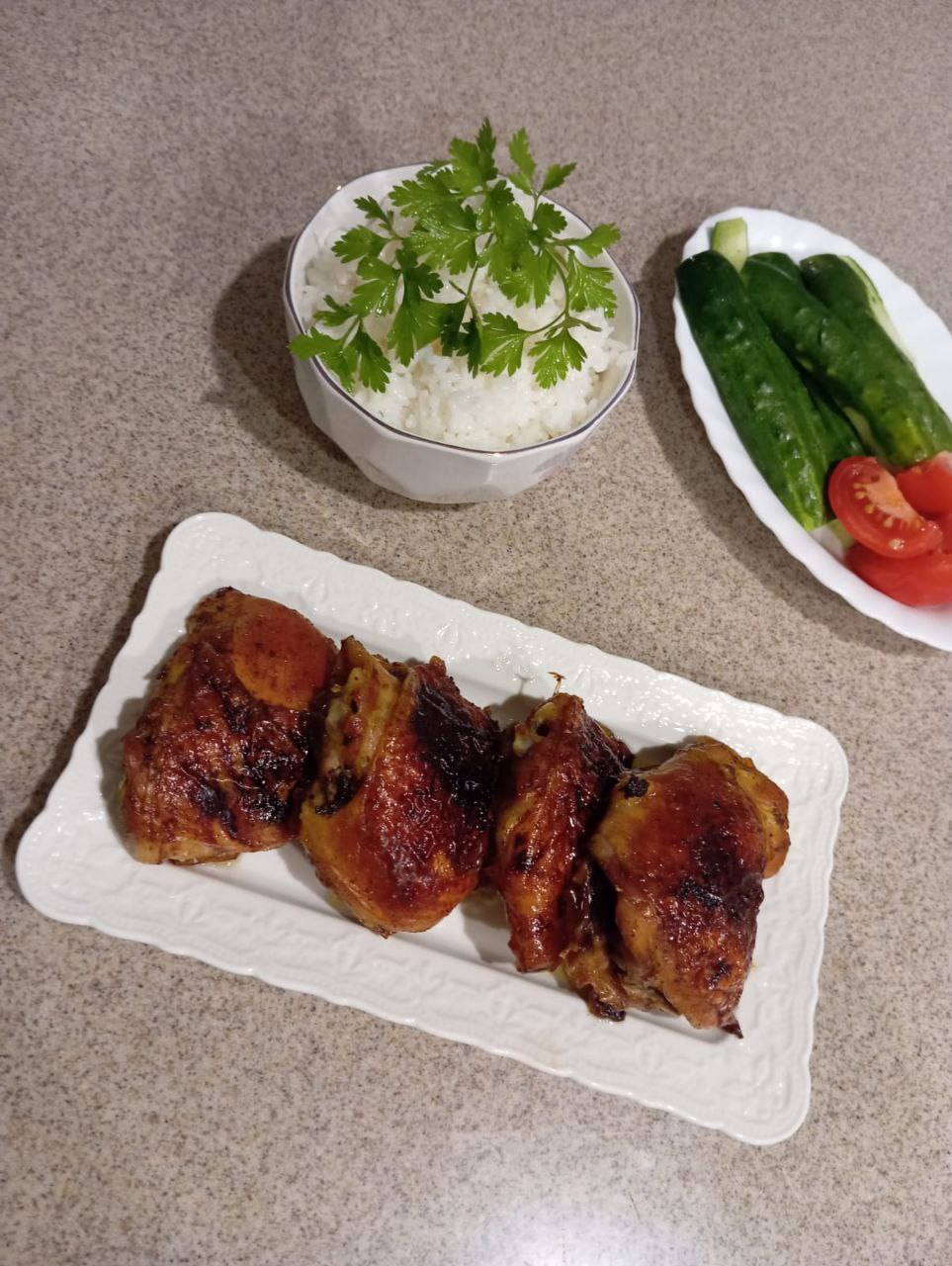 Куриные бёдра в духовке в медовом маринаде