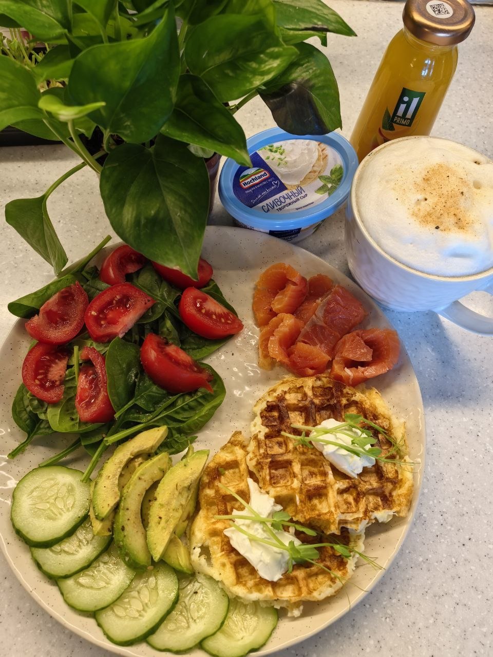 Белковые вафли из творога